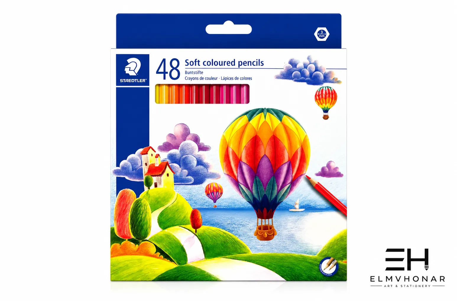 مداد رنگی 48 رنگ استدلر مدل Soft coloured pencils
